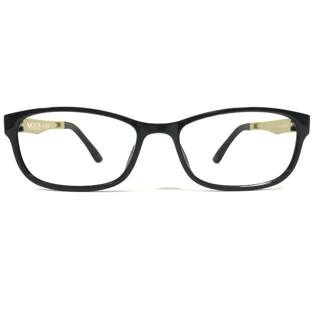 Oxygen Eyeglasses Frames 6011 Black/Gold Ultem Matte Rectangular 51-16-140
